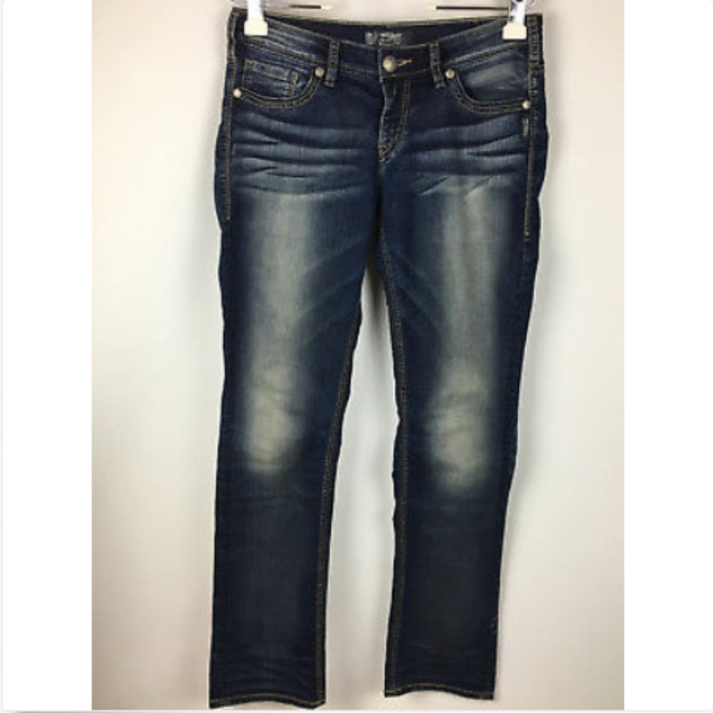 Silver Aiko Mid Baby Boot Cut Distressed Jeans